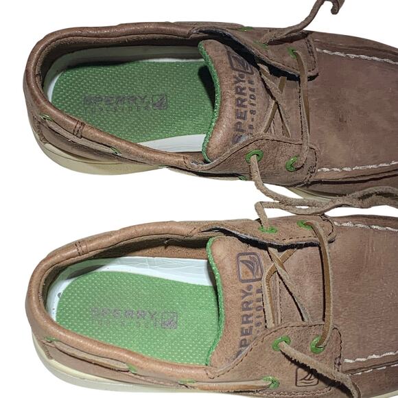 Sperrys Top Sider Boys Shoes Sz. 13.5 Brown Spy Cupsole 2 Eye Leather Boat Shoes - Picture 9 of 12